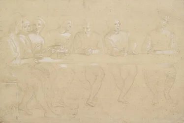 Recto: Teilstudie für eine Komposition des Letzten Abendmahls. Verso: ein weiblicher Kopf, WA1846.151